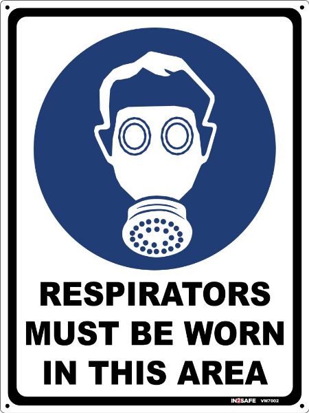 Picture of RESPIRATORS MUST BE WORN IN THIS AREA SIGN 225 X 300 PVC