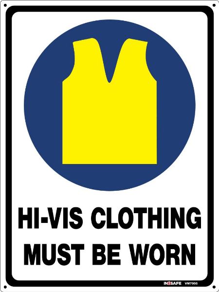 Picture of HIVIS CLOTHING MUST BE WORN SIGN 225 X 300 PVC