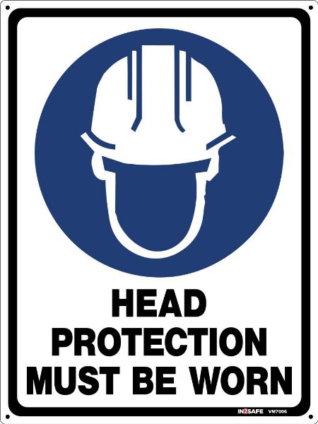 Picture of HEAD PROTECTION MUST BE WORN SIGN 225 X 300 PVC