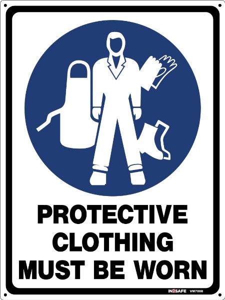 Picture of PROTECTIVE CLOTHING MUST BE WORN SIGN 225 X 300 PVC