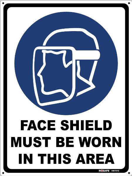 Picture of FACE SHIELD MUST BE WORN IN THIS AREA SIGN 225 X 300 PVC
