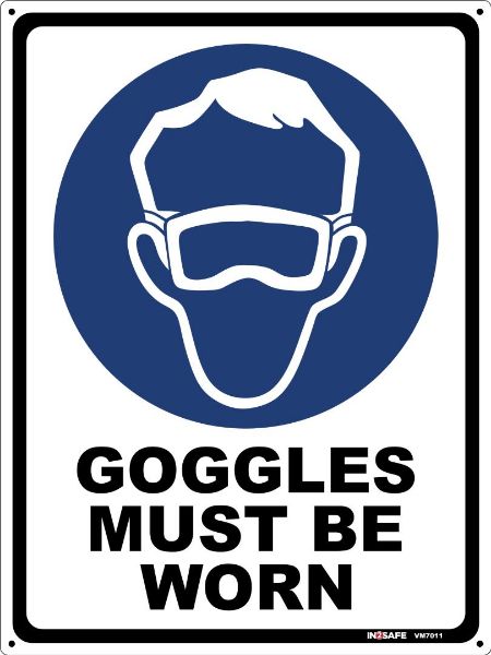 Picture of GOGGLES MUST BE WORN SIGN 225 X 300 PVC