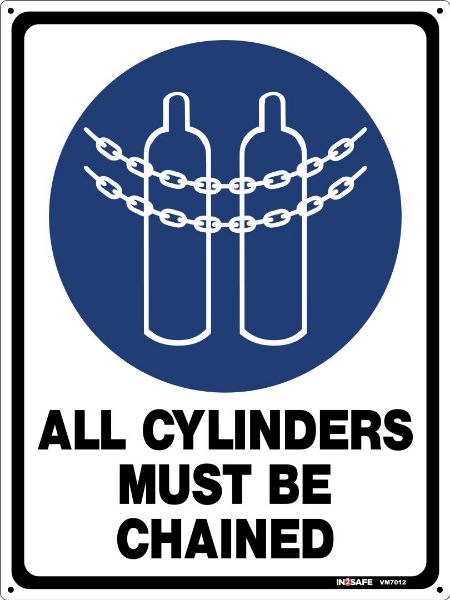 Picture of ALL CYLINDERS MUST BE CHAINED SIGN 225 X 300 PVC