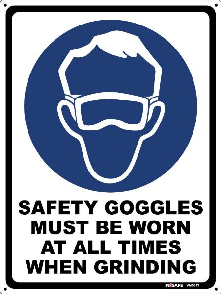 Picture of SAFETY GOGGLES MUST BE WORN AT ALL TIMES WHEN GRINDING 225 X