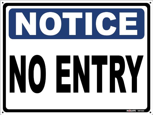 Picture of NOTICE NO ENTRY SIGN 300 X 225 PVC