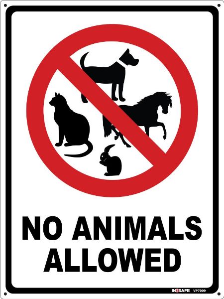 Picture of NO ANIMALS ALLOWED SIGN 225 X300 PVC