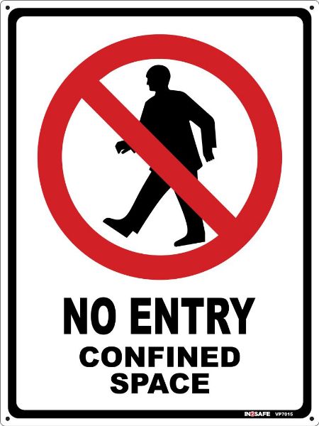 Picture of NO ENTRY CONFINED SPACE SIGN 225 X 300 PVC