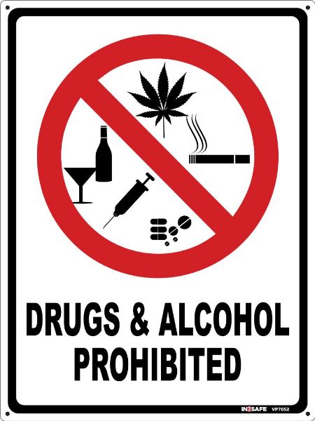 Picture of DRUGS & ALCOHOL PROHIBITED 225 X 300 PVC