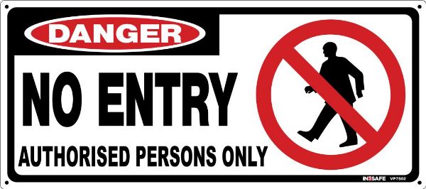Picture of DANGER NO ENTRY AUTHORISED PERSONS ONLY SIGN 450X200 ACM