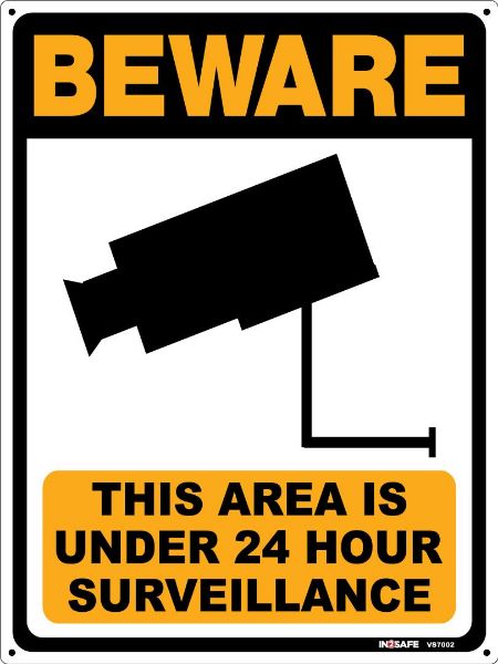 Picture of BEWARE THIS AREA IS UNDER 24 HOUR SURVEILLANCE SAV 225 X 300