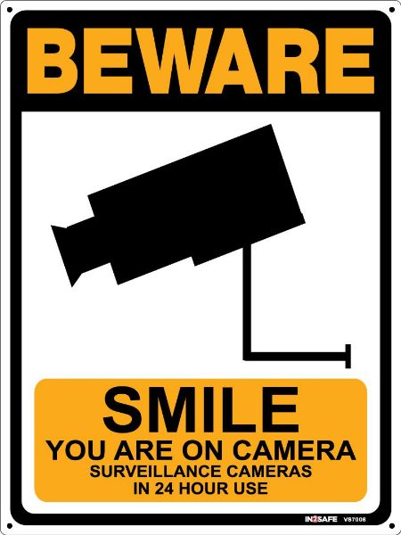 Picture of SMILE YOU ARE ON CAMERA 24 HOUR SIGN 225 X 300 PVC
