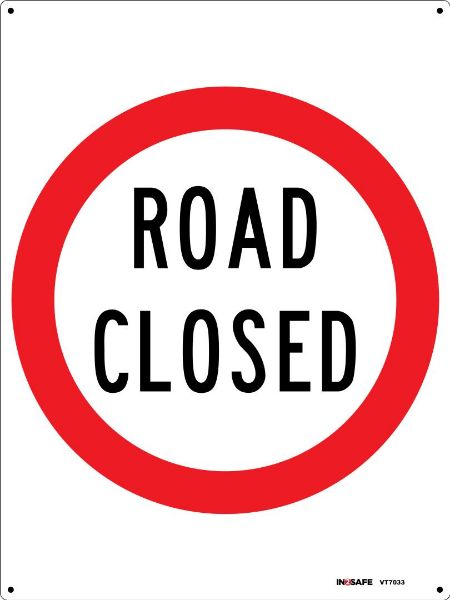 Picture of ROAD CLOSED SIGN 225 X 300 PVC
