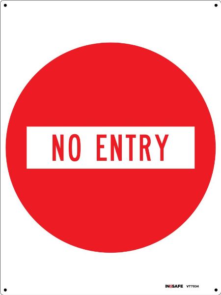 Picture of NO ENTRY SIGN 225 X 300 PVC