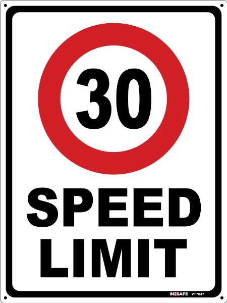 Picture of 30KM SPEED LIMIT SIGN 225 X 300 PVC