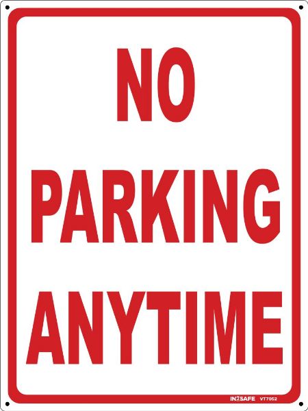 Picture of NO PARKING ANYTIME SIGN 225 X 300 PVC