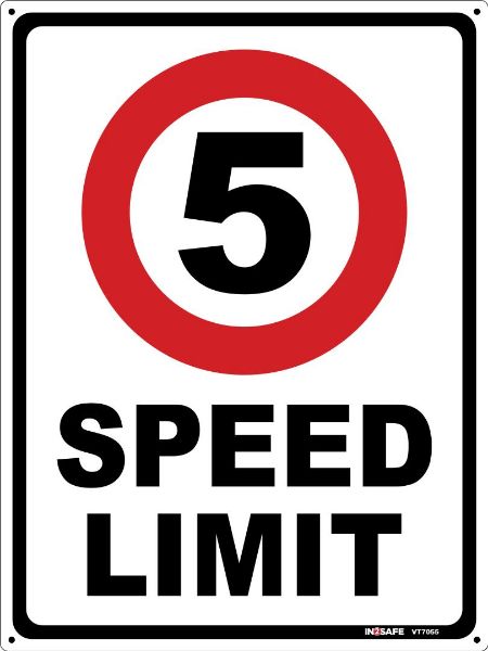 Picture of 5KM SPEED LIMIT SIGN 225 X 300 PVC
