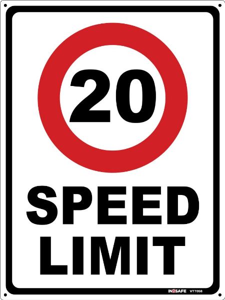 Picture of 20KM SPEED LIMIT SIGN 225 X 300 PVC