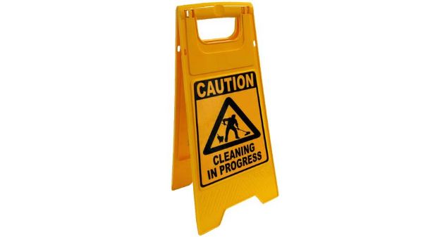 Picture of CAUTION CLEANING IN PROGRESS FOLDING FLOOR SIGN