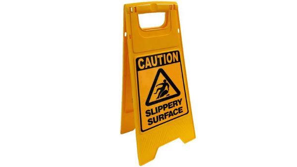 Picture of CAUTION SLIPPERY SURFACE FOLDING FLOOR SIGN