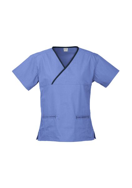 Picture of LADIES CONTRAST CROSSOVER SCRUBS TOP