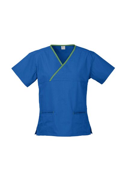 Picture of LADIES CONTRAST CROSSOVER SCRUBS TOP