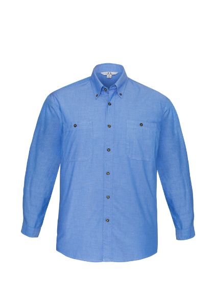 Picture of MENS WRINKLE FREE CHAMBRAY LONG SLEEVE SHIRT