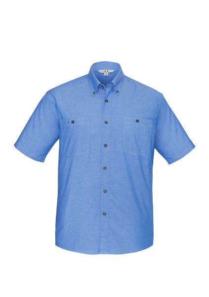 Picture of MENS WRINKLE FREE CHAMBRAY SHORT SLEEVE SHIRT
