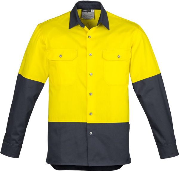 Picture of MENS HI VIS SPLICED INDUSTRIAL SHIRT