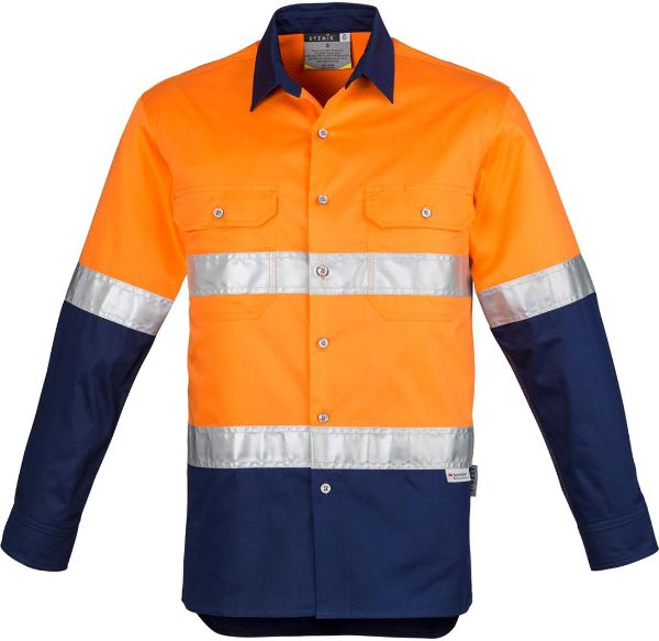 Picture of MENS HI VIS SPLICED INDUSTRIAL SHIRT - HOOP TAPED