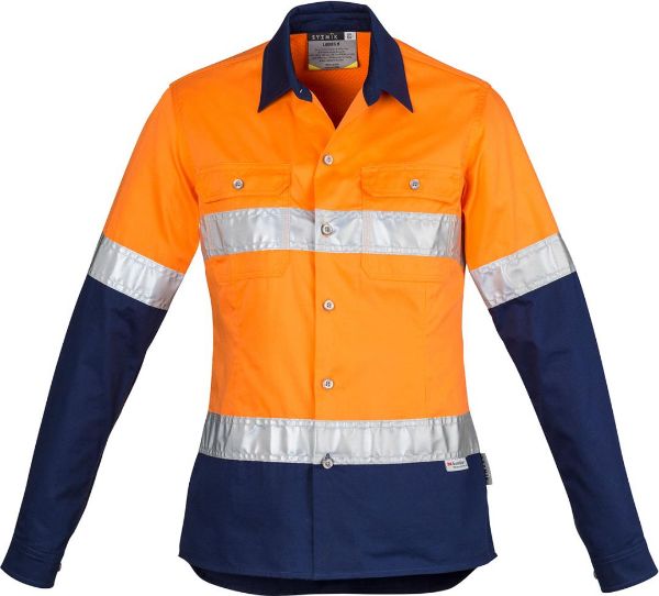 Picture of WOMENS HI VIS SPLICED INDUSTRIAL SHIRT - HOOP TAPED