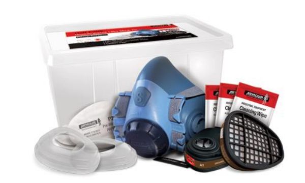 Picture of ARMOUR® SILICONE HALF FACE MASK ORGANIC VAPOUR FILTER KIT- A