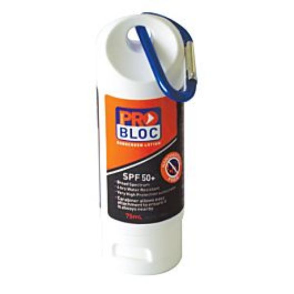 Picture of PRO BLOC SPF 50 + SUNSCREEN 60ML SQUEEZE BOTTLE WITH CARABIN