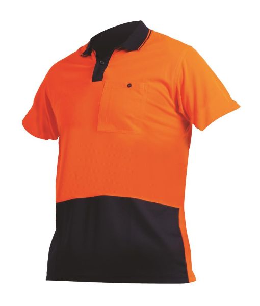 Picture of BISON POLO DAY ONLY POLYESTER ORANGE/NAVY