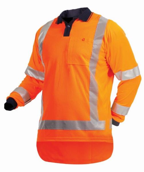 Picture of BISON POLO TTMC POLYESTER ORANGE LONG SLEEVE