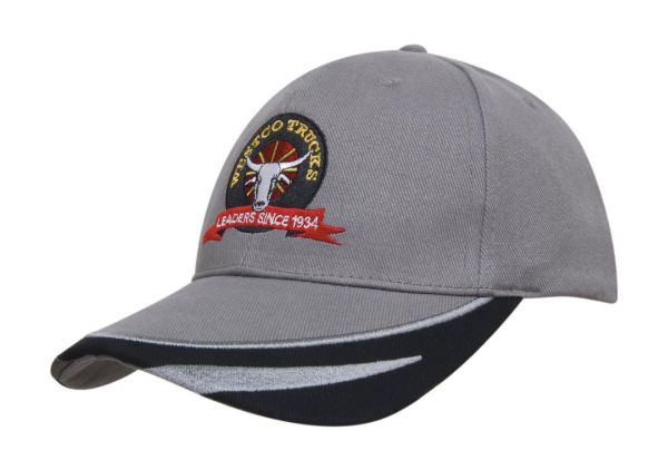 Picture of HSZ BRUSHED HEAVY COTTON CAP WITH PEAK TRIM EMBROIDERED