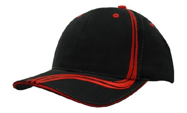 Picture of HSZ BRUSHED HEAVY COTTON CAP WITH WAVING STRIPES ON CROWN &
