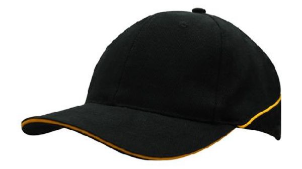 Picture of HSZ BRUSHED HEAVY COTTON CAP WITH CROWN PIPING AND SANDWICH
