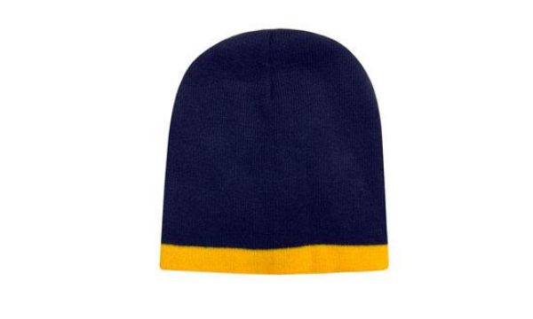 Picture of HSZ ROLL DOWN TWO TONE ACRYLIC BEANIE - TOQUE