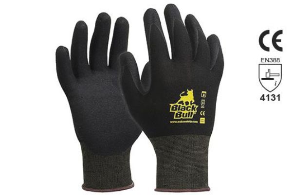 Picture of ESKO BLACK BULL GLOVE, BLACK POLYAMIDE LINER WITH BLACK SAND