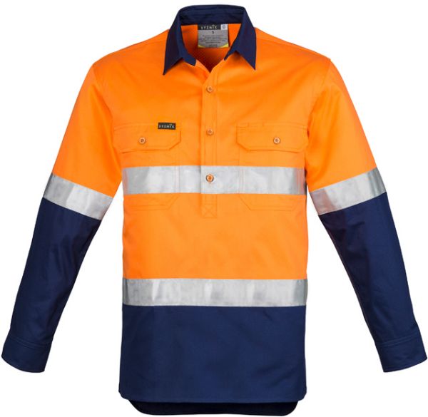 Picture of MENS HI VIS TAPED CLOSED FRONT SHIRT