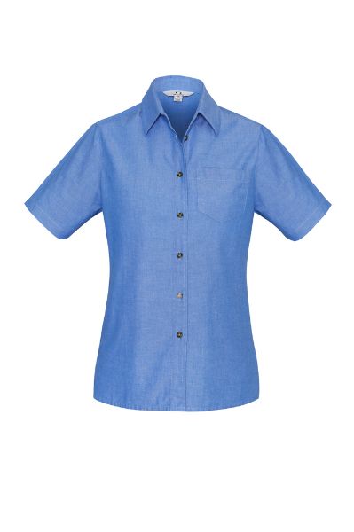 Picture of LADIES WRINKLE FREE CHAMBRAY SHORT SLEEVE SHIRT