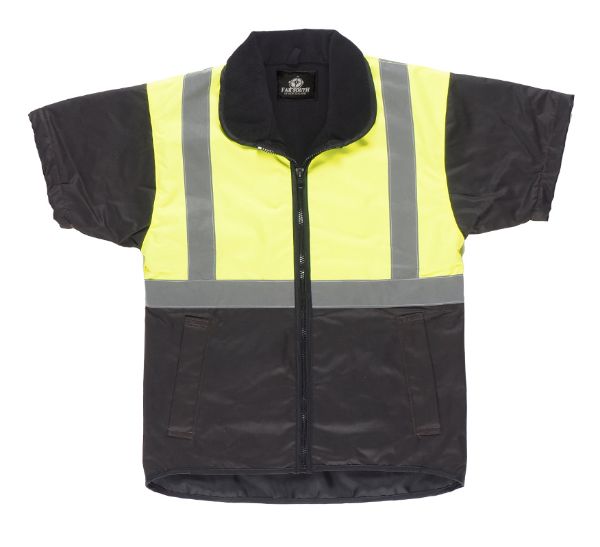 Picture of FAR SOUTH YELLOW FLURO TOP REFLECTOR S/S OILSKIN VEST