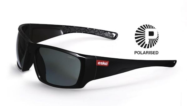 Picture of ESKO CUBA SAFETY GLASSES, GLOSS BLACK FRAME, POLARISED SMOKE