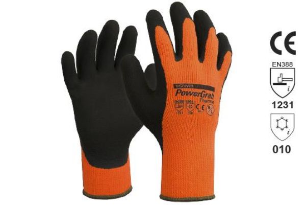 Picture of ESKO ORANGE POWERGRAB THERMO GLOVE,  THERMAL LINED