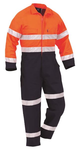 Picture of BISON OVERALL DAY/NIGHT COTTON ZIP ORANGE/NAVY