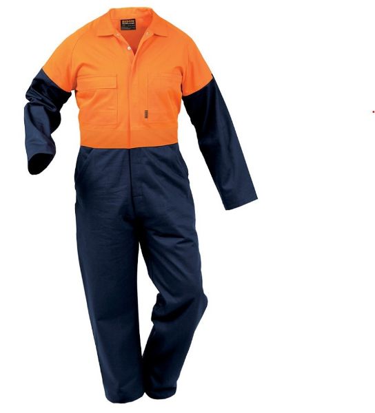 Picture of BISON OVERALL DAY ONLY COTTON DOME ORANGE/NAVY