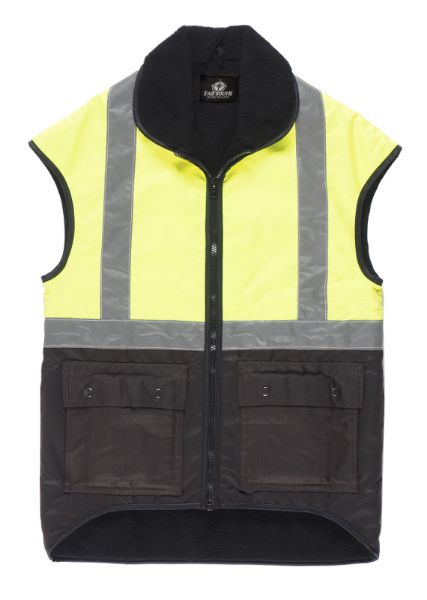 Picture of FAR SOUTH 86FYR OILSKIN VEST YELLOW/BROWN