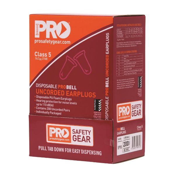 Picture of PRO BELL DISPOSABLE UNCORDED EARPLUGS UNCORDED
